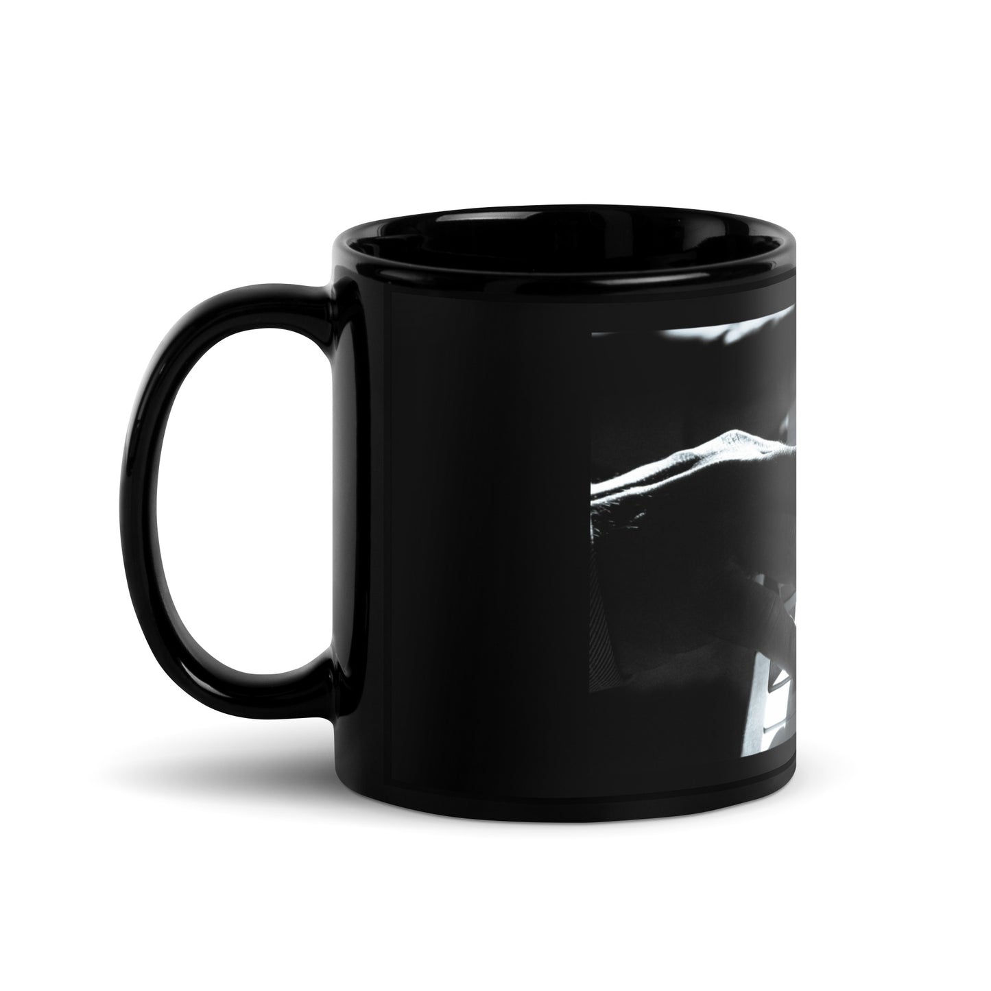 Piano Hands Black Glossy Mug