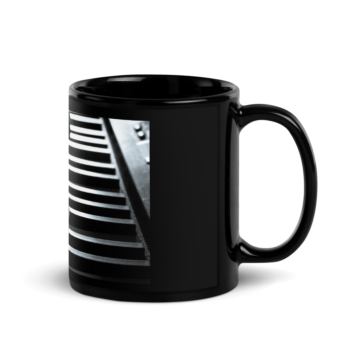 Piano Hands Black Glossy Mug
