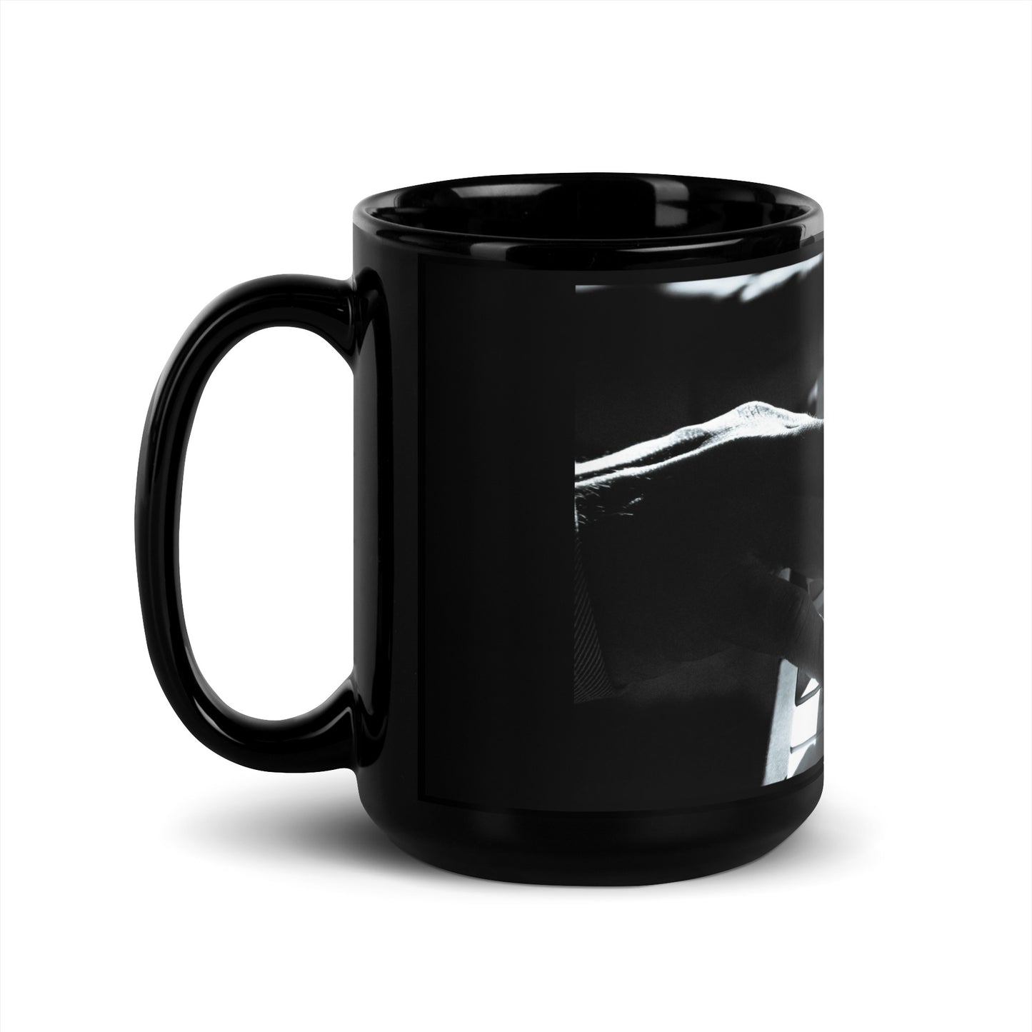 Piano Hands Black Glossy Mug