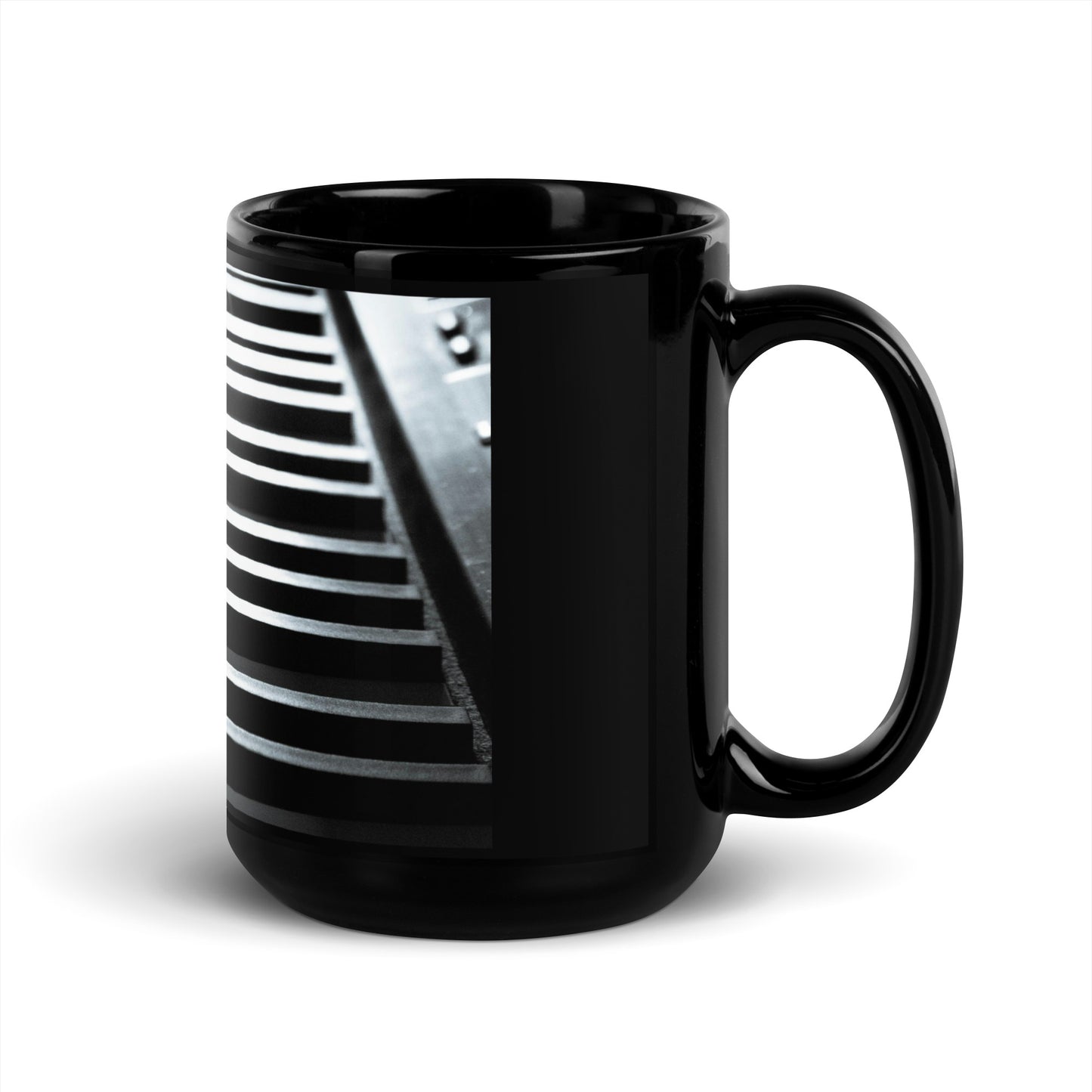 Piano Hands Black Glossy Mug